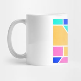 Inverted Blue Yellow Pink Geometric Abstract Acrylic Painting Mug